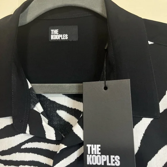 The Kooples Monochrome Zebra Pattern Shirt